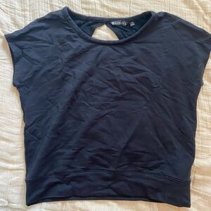 Black short sleeve, open back